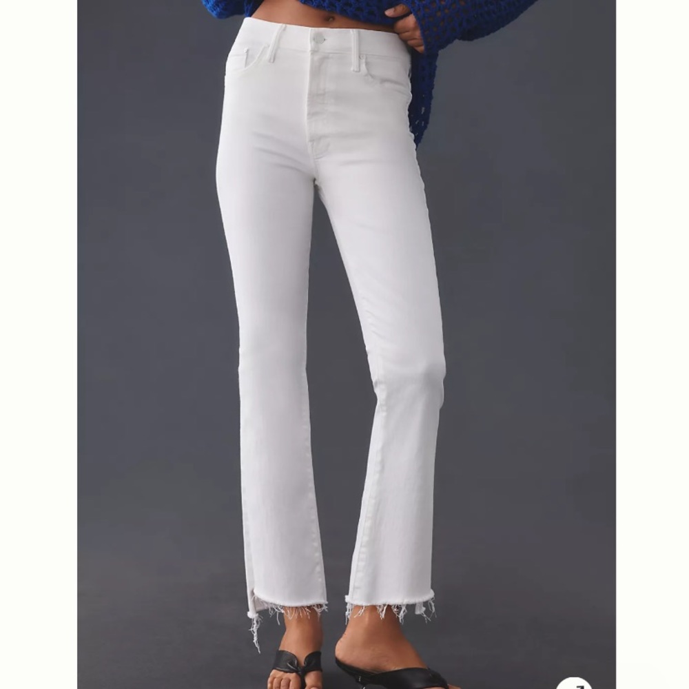 MOTHER High Rise White Jeans